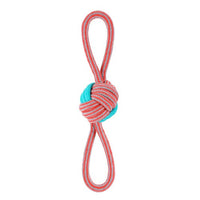 STRETCH & FETCH TPR + BRAIDED ROPE KNOTTED DOUBLE TUGGER 35X8X8CM