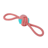 STRETCH & FETCH TPR + BRAIDED ROPE KNOTTED DOUBLE TUGGER 35X8X8CM