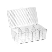 CRYSTAL HINGED 8 SECTION CONTAINER 27.5X17X9.5CM