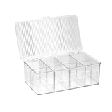 CRYSTAL HINGED 8 SECTION CONTAINER 27.5X17X9.5CM