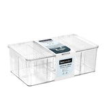 CRYSTAL HINGED 8 SECTION CONTAINER 27.5X17X9.5CM