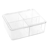 CRYSTAL HINGED 4 COMPARTMENT CONTAINER 30.5X25.5X10CM