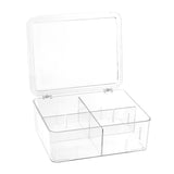 CRYSTAL HINGED 4 COMPARTMENT CONTAINER 30.5X25.5X10CM