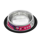 STAINLESS STEEL PET BOWL BLACK ANTI-SKID 6 SIZE