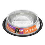 STAINLESS STEEL PET BOWL BLACK ANTI-SKID 6 SIZE