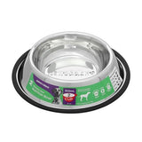 STAINLESS STEEL PET BOWL BLACK ANTI-SKID 6 SIZE