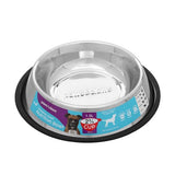 STAINLESS STEEL PET BOWL BLACK ANTI-SKID 6 SIZE