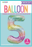 Pastel Rainbow Jumbo Number Foil Balloons 86cm (34")