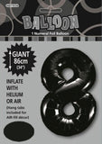 Black Jumbo Number Foil Balloons 86cm (34")