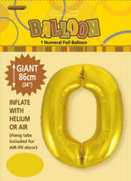 Gold Jumbo Number Foil Balloons 86cm (34")