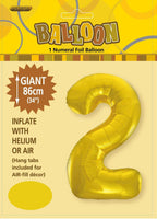 Gold Jumbo Number Foil Balloons 86cm (34")