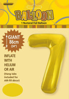 Gold Jumbo Number Foil Balloons 86cm (34")