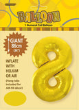 Gold Jumbo Number Foil Balloons 86cm (34")