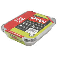 FOIL CONTAINERS W/ LID 10PK 32X26X5.5CM