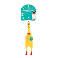 SQUAWKING VINYL CHICKEN 32CM