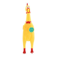 SQUAWKING VINYL CHICKEN 32CM