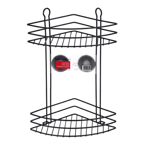 WIRE SUCTION TWO TIER CORNER CADDY 19X19X38.5CM