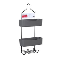 WIRE DELUXE 2 TIER SHOWER CADDY W/ PLASTIC HOLDERS 60CM