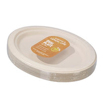 ECO SUGARCANE OVAL PLATE 26X20CM 30PK