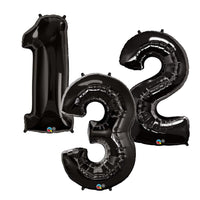 Black Jumbo Number Foil Balloons 86cm (34")