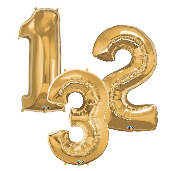 Gold Jumbo Number Foil Balloons 86cm (34")